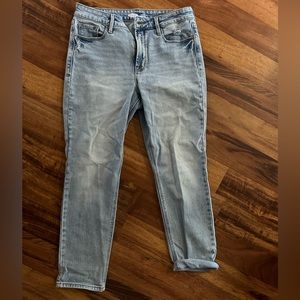 High rise light wash slim straight old navy jeans